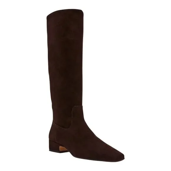 Steve Madden Women's Dantelle Suede Square Toe Knee High Boots Brown Size 8 - Picture 1 of 5